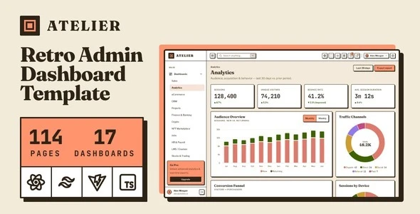 Atelier - Retro Style Admin & Dashboard React19 Template