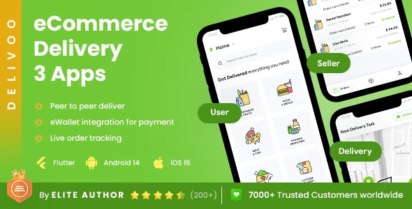 Delivoo v2.2 - eCommerce Delivery Android + iOS App Template