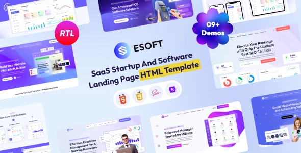 eSoft - CodeIgniter SaaS Startup & Software Landing Page Template