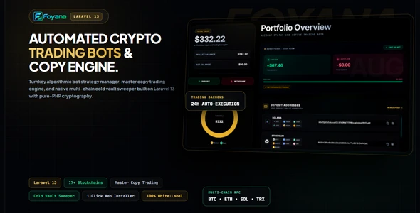 Foyana - Automated Crypto Trading, Copy Trading & Multi-Chain Wallet PHP Script