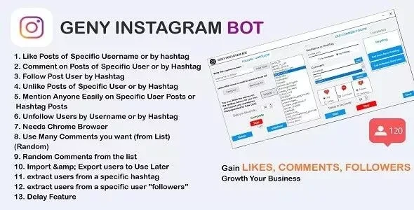 GENY Instagram Bot v4.0.1 - Gain More Instagram Followers
