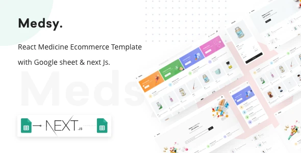 Medsy v1.5.0 - React Medicine Ecommerce Template with Google Sheet & Next JS