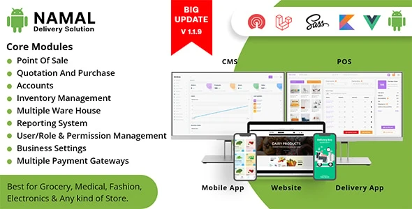 Namal v1.0.22 - 5 in 1 Native Android Delivery Solution with POS for Single & Multiple Location Business